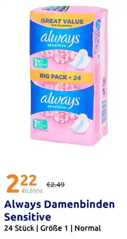 Action Always Damenbinden Sensitive Angebot