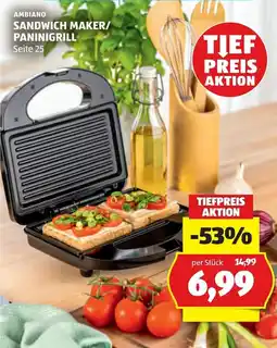 Hofer Ambiano Sandwich Maker/Paninigrill Angebot