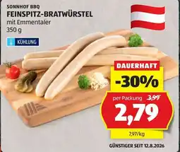 Hofer Sonnhof BBQ Feinspitz-Bratwürstel mit Emmentaler Angebot