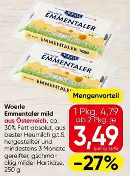 Spar Woerle Emmentaler mild Angebot