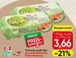 Spar 10 frische große Eier aus österreichischer Freilandhaltung Angebot