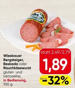 Spar Wiesbauer Bergsteiger, Beskada oder Rauchkäsewurst Angebot