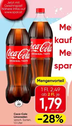 Spar Coca-Cola Limonaden Angebot