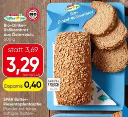 Spar Bio-Dinkel-Vollkornbrot Angebot