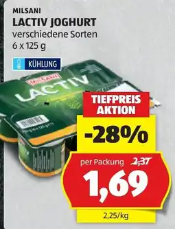 Hofer Milsani Lactiv Joghurt Angebot