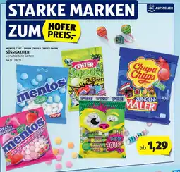 Hofer Mentos / PEZ / Chupa Chups / Center Shock Süßigkeiten Angebot