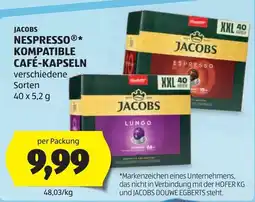 Hofer Jacobs Nespresso® kompatible Café-Kapseln Angebot