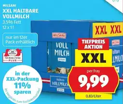 Hofer Milsani XXL Haltbare Vollmilch Angebot