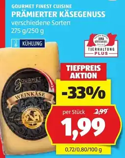 Hofer Gourmet Weinkäse Angebot