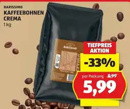 Hofer Barissimo Kaffeebohnen Crema Angebot