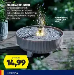 Hofer Belavi LED-Solarbrunnen Angebot