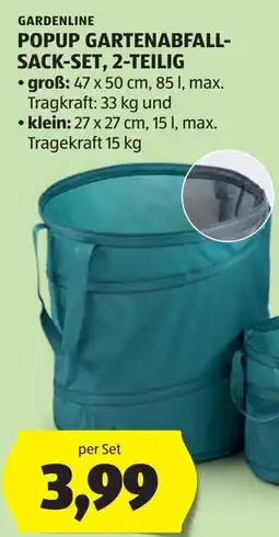 Hofer GARDENLINE POPUP GARTENABFALL-SACK-SET, 2-TEILIG Angebot