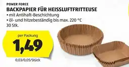 Hofer Power Force Backpapier für Heissluftfritteuse Angebot
