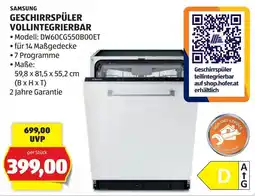 Hofer Samsung Geschirrspüler Vollintegrierbar Angebot