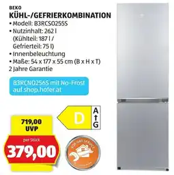 Hofer Beko Kühl-/Gefrierkombination Angebot