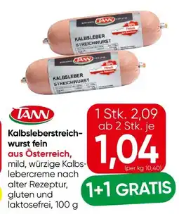 Eurospar Tann Kalbsleberstreichwurst Angebot