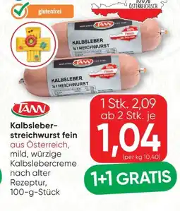 SPAR Gourmet Tann Kalbsleberstreichwurst Angebot