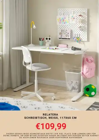 Relatera Schreibtisch, Weiss
