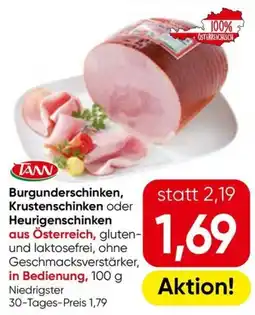Eurospar TANN Burgunderschinken, Krustenschinken oder Heurigenschinken Angebot