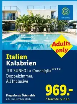 Lidl Reisen Italien Kalabrien TUI SUNEO La Conchiglia Angebot