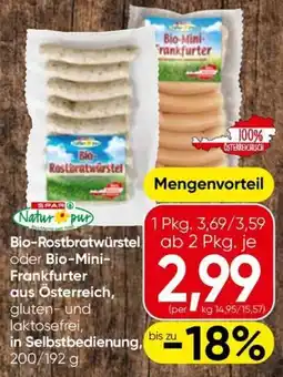 Eurospar Bio-Rostbratwürstel oder Bio-Mini-Frankfurter Angebot