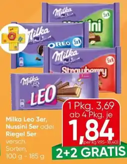 Eurospar Milka Leo 3er, Nussini 5er oder Riegel 5er Angebot
