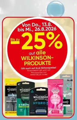 Eurospar Wilkinson-Produkte Angebot
