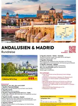 Billa Reisen ANDALUSIEN & MADRID Rundreise Angebot