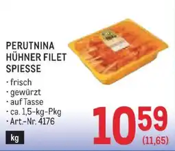 Metro Perutnina Hühner Filet Spiesse Angebot