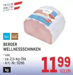 Metro Berger Wellnessschinken Angebot