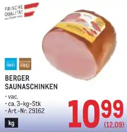 Metro Berger Saunaschinken Angebot
