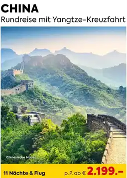 Billa Reisen CHINA Rundreise mit Yangtze-Kreuzfahrt Angebot