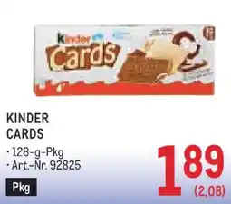 Metro Kinder Cards Angebot