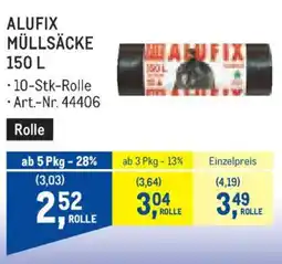 Metro Alufix Müllsäcke Angebot