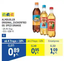 Metro Almdudler Original, zuckerfrei od. spezi orange Angebot
