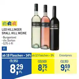 Metro Leo Hillinger Small Hill Weine Angebot