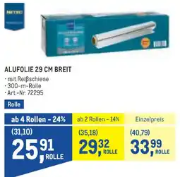 Metro ALUFOLIE 29 CM BREIT Angebot