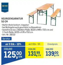 Metro Heurigengarnitur 50 CM Angebot