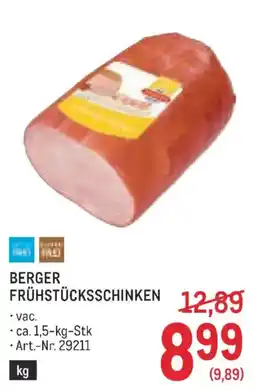 Metro Berger Frühstücksschinken Angebot