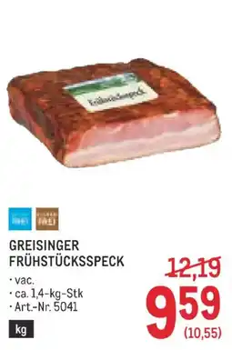 Metro Greisinger Frühstücksspeck Angebot