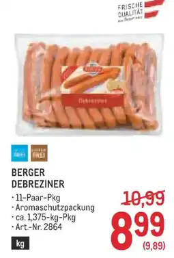 Metro Berger Debreziner Angebot