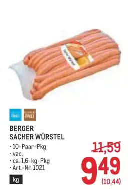 Metro Berger Sacher Würstel Angebot