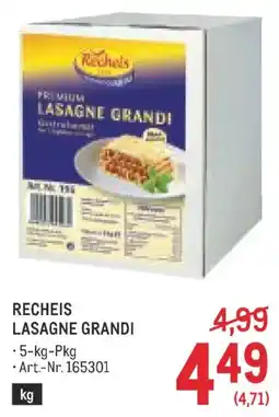 Metro Recheis Lasagne Grandi Angebot
