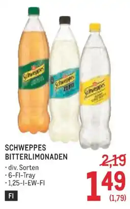 Metro Schweppes Bitterlimonaden Angebot
