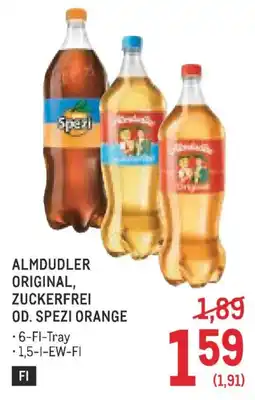 Metro Almdudler Original, Zuckerfrei od. Spezi Orange Angebot