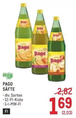 Metro Pago Säfte Angebot