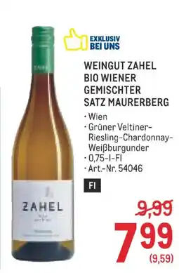 Metro Weingut Zahel Bio Wiener Gemischter Satz Maurerberg Angebot