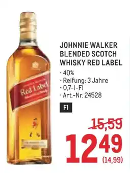 Metro Johnnie Walker Blended Scotch Whisky Red Label Angebot