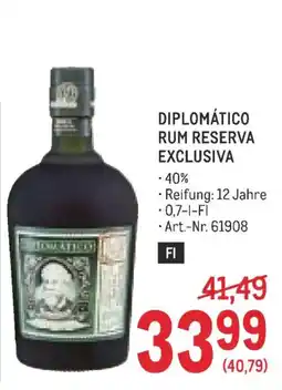 Metro Diplomático Rum Reserva Exclusiva Angebot