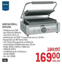 Metro Kontaktgrill GPG1201 Angebot